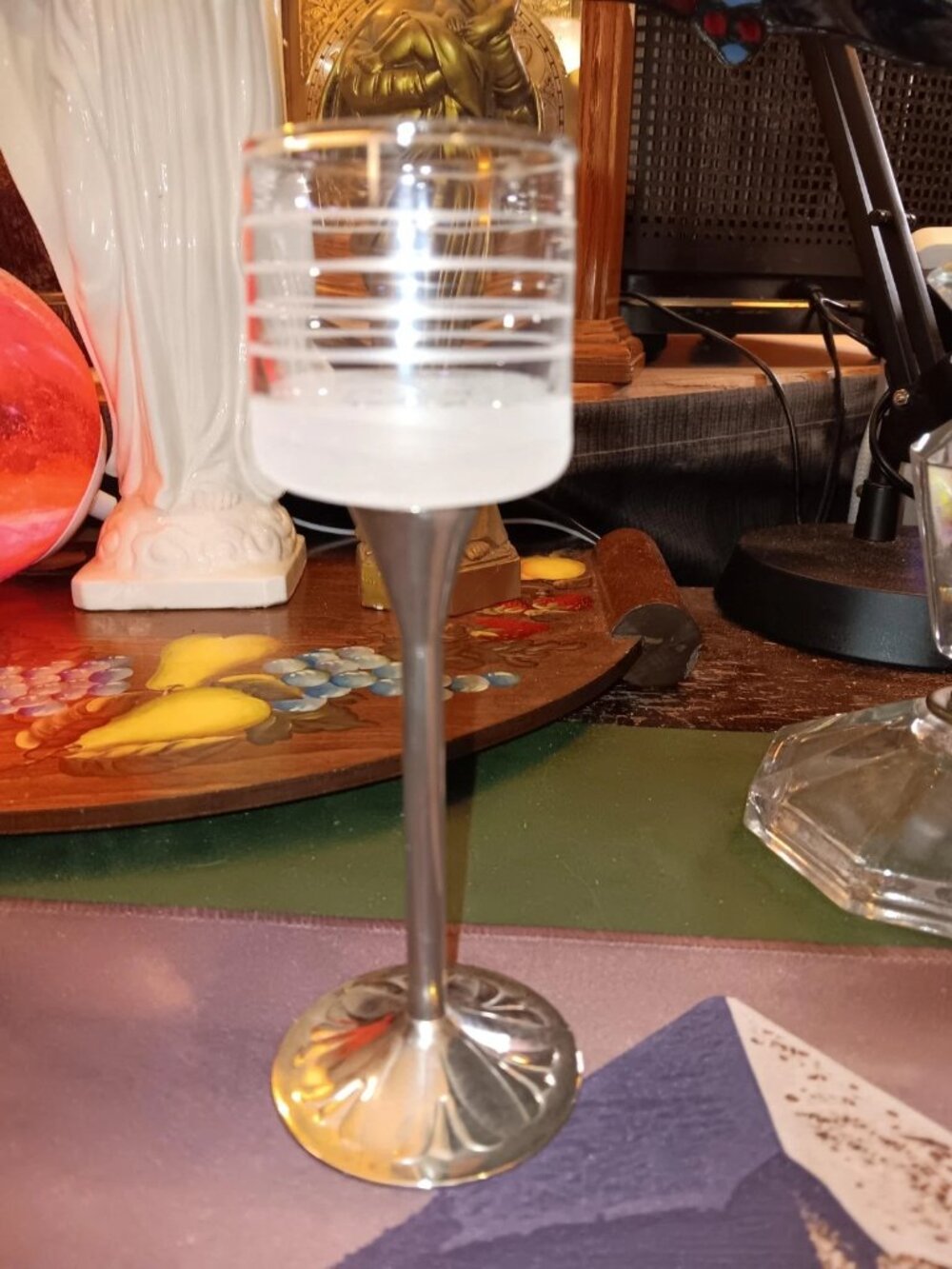 Vintage Set of 8 Long Stemmed Glass Votive or Tea light Candle Holders-RARE LQQK